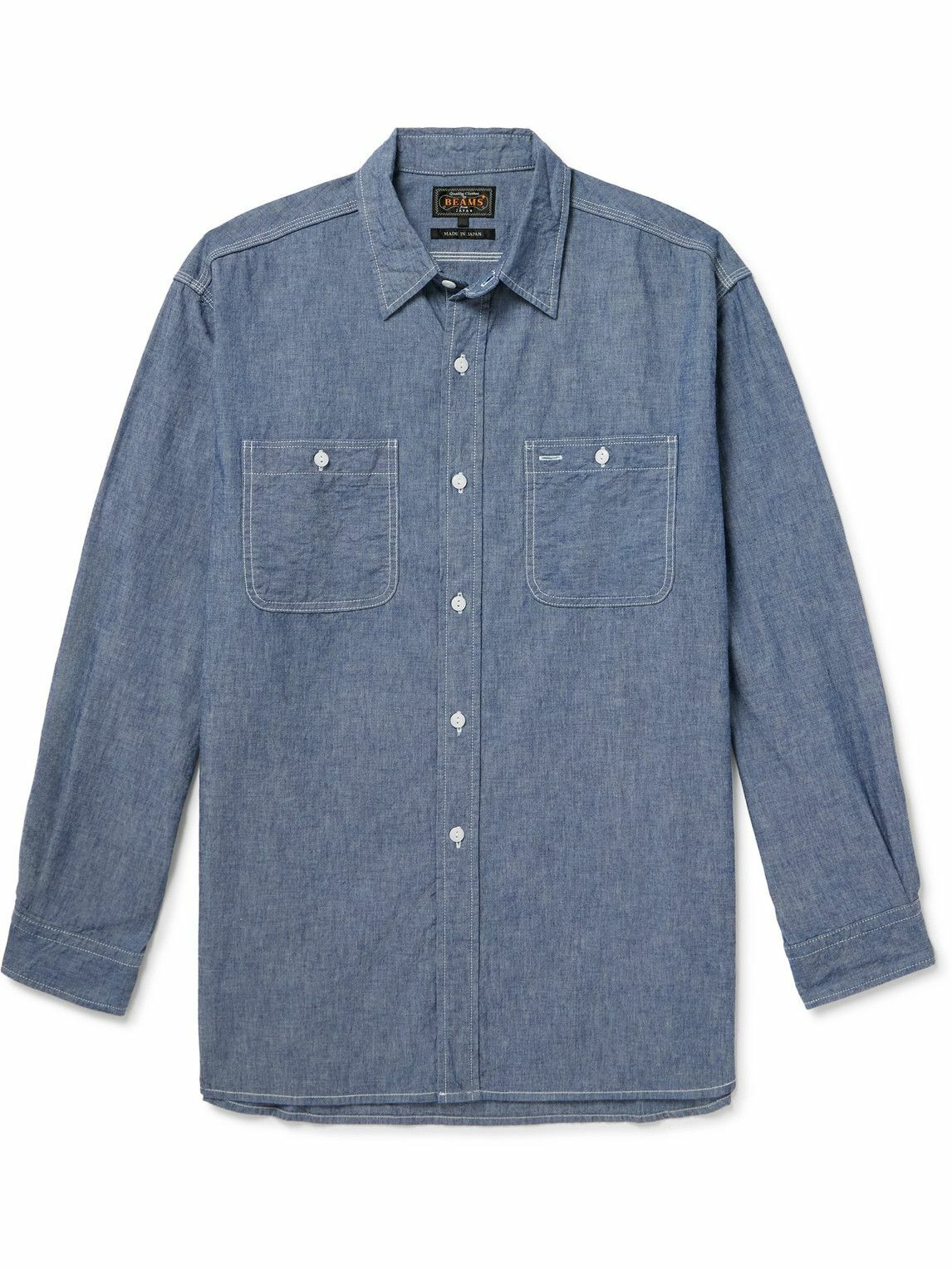 Ralph Lauren long-sleeved button-down chambray shirt, men's XXL cotton Blue type light blue Vintage Second Hand