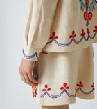 Bode Garden Party beaded linen shirt