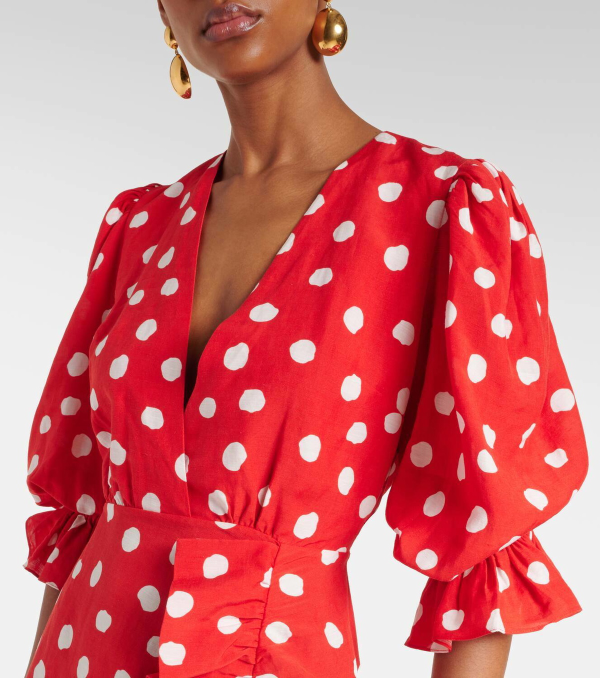 Adriana Degreas Polka-dot ruffled minidress