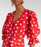 Adriana Degreas Polka-dot ruffled minidress