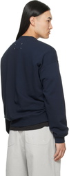Maison Margiela Navy Double-Layer Cotton Sweatshirt