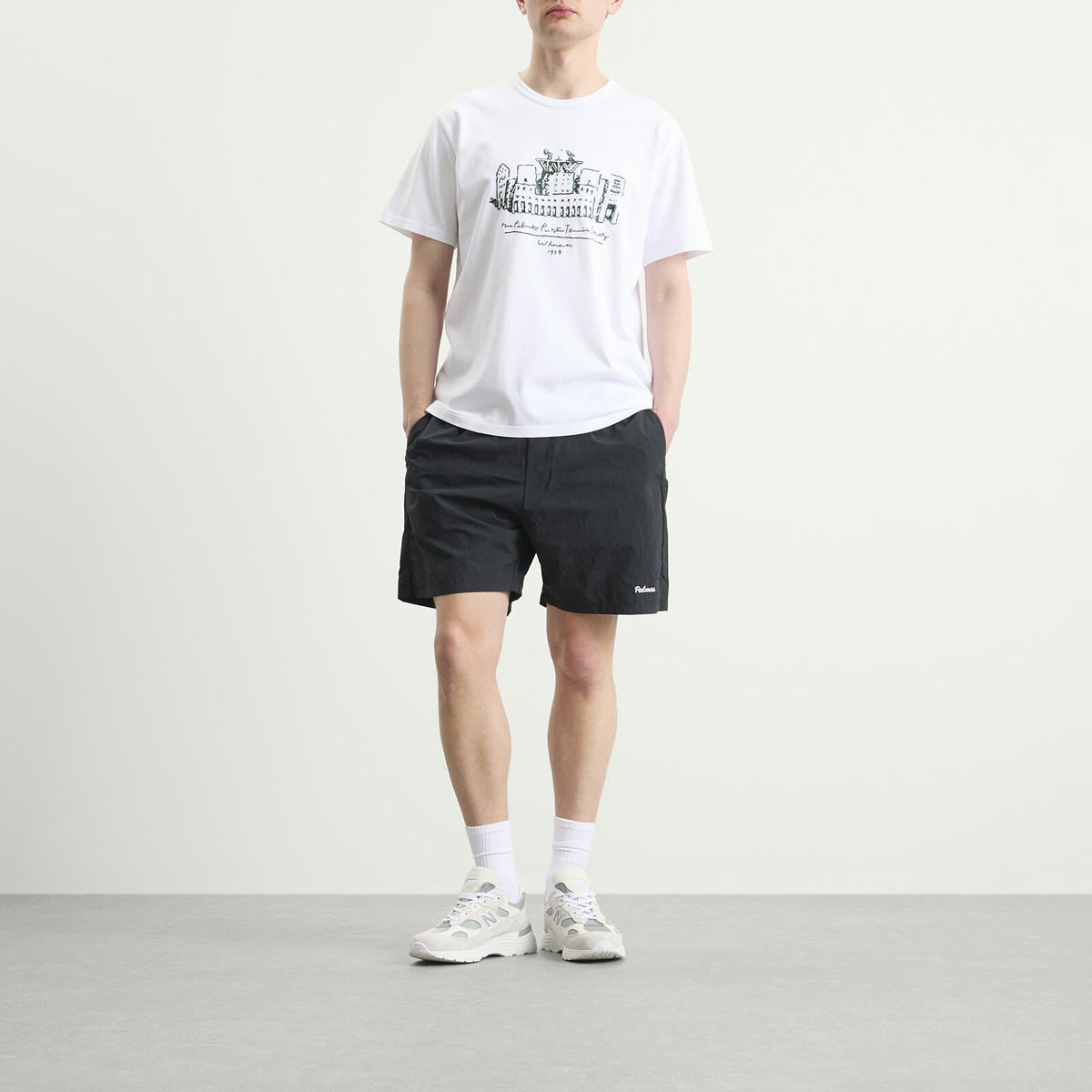 Palmes Men's Stitch Tennis Shorts in Black