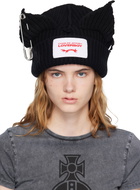 Charles Jeffrey LOVERBOY Black Chunky Punk Ears Beanie