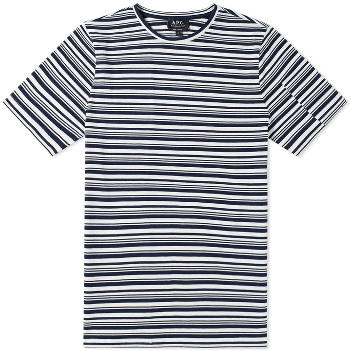 Photo: A.P.C. Rody Stripe Tee Blue