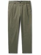 Incotex - Slim-Fit Pleated Stretch-Cotton Gabardine Trousers - Green