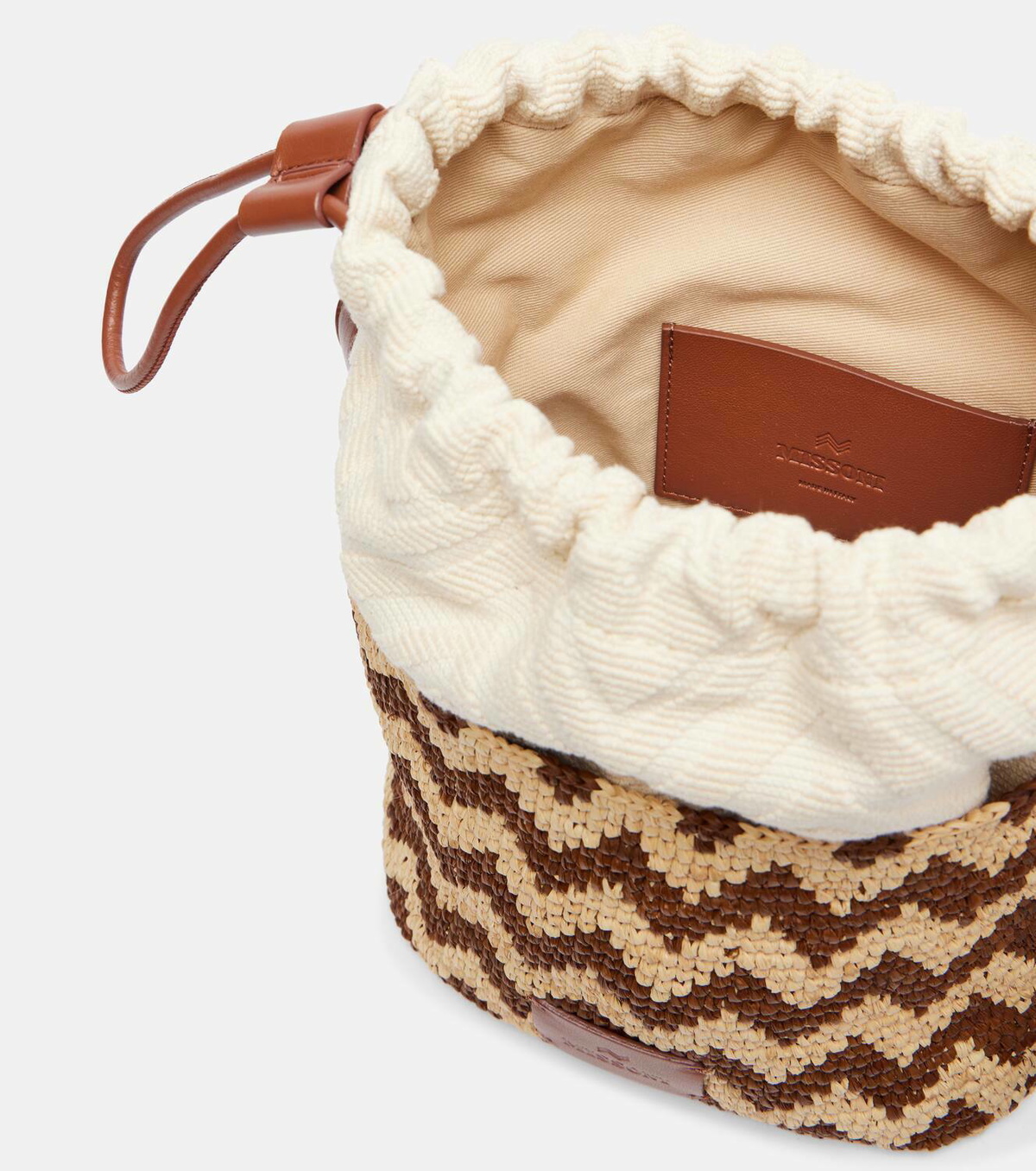 Missoni Zigzag Medium raffia bucket bag Missoni