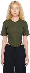 Dion Lee SSENSE Exclusive Green Corset T-Shirt