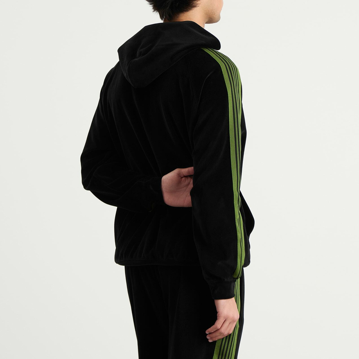 Needles Men's Velour Track Hoodie in Black