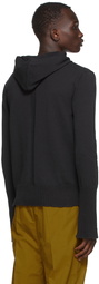 Rick Owens Black Knit Hoodie