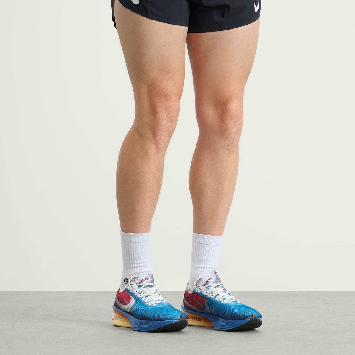 Nike Running Men's Zoomx Vaporfly Next% 4 Prm Sneaker in Clear/Mountain Blue/Fire Red