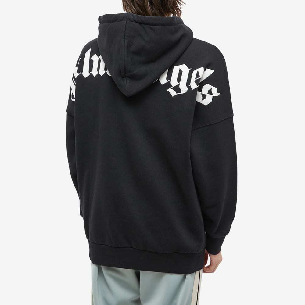 Palm Angels Men's Logo Popover Hoody in Black/White Palm Angels