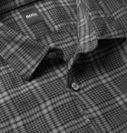 Hugo Boss - Checked Linen Shirt - Gray