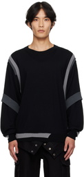 Andersson Bell Black Layered Crewneck Sweater