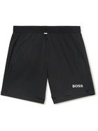 HUGO BOSS - Starfish Mid-Length Logo-Print Swim Shorts - Black