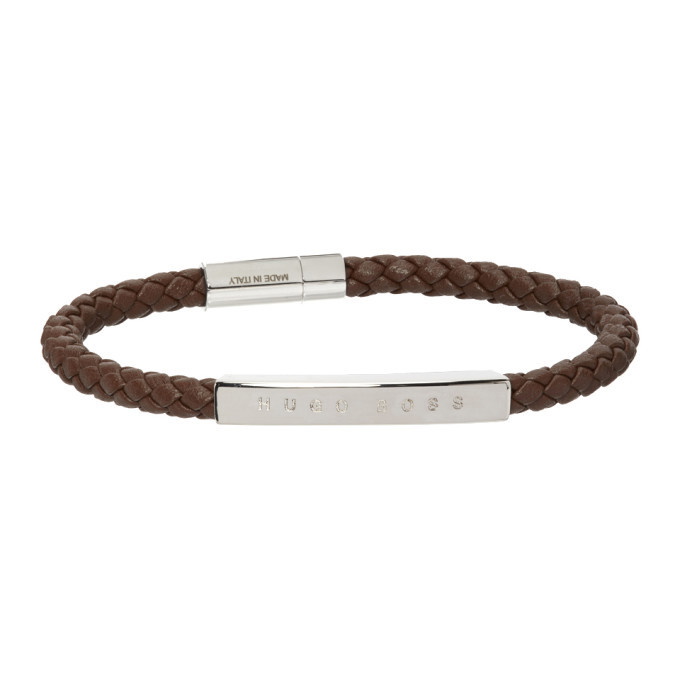 Photo: Boss Brown Leather Braided Benn Bracelet