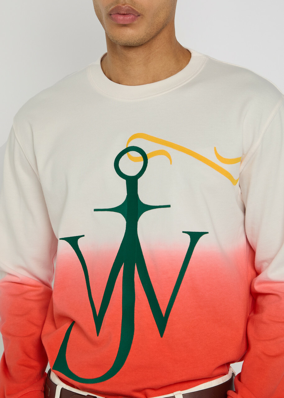 JW Anderson Dip Dye Anchor Embroidered Cotton T-shirt Multicoloured 1