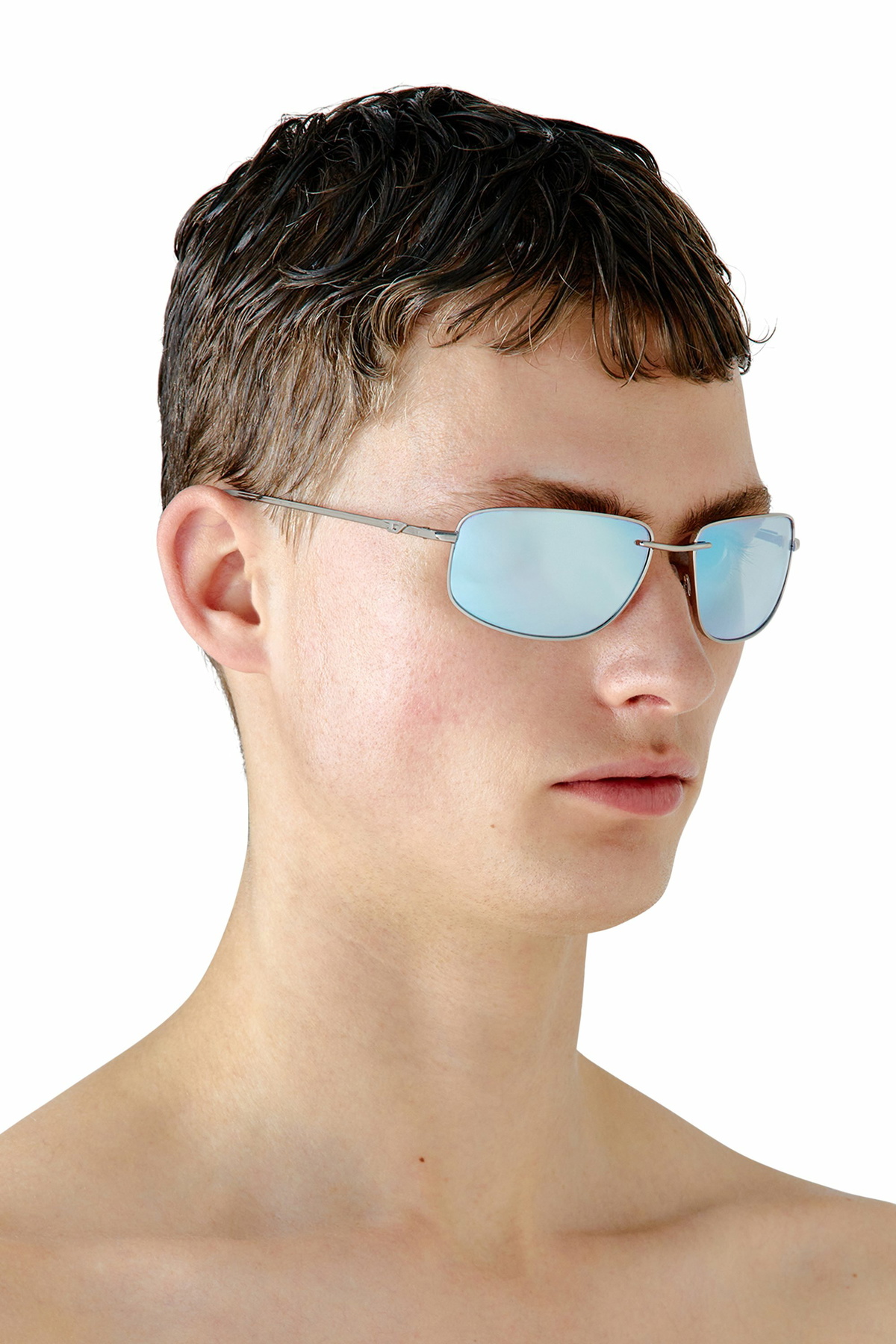 Diesel Racer shape sunglasses in metal - Sunglasses - Unisex - Silver