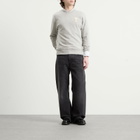 AMI Paris Men's Classic Fit Crewneck Jumper in Gris Cend Chine/Blanc Cr