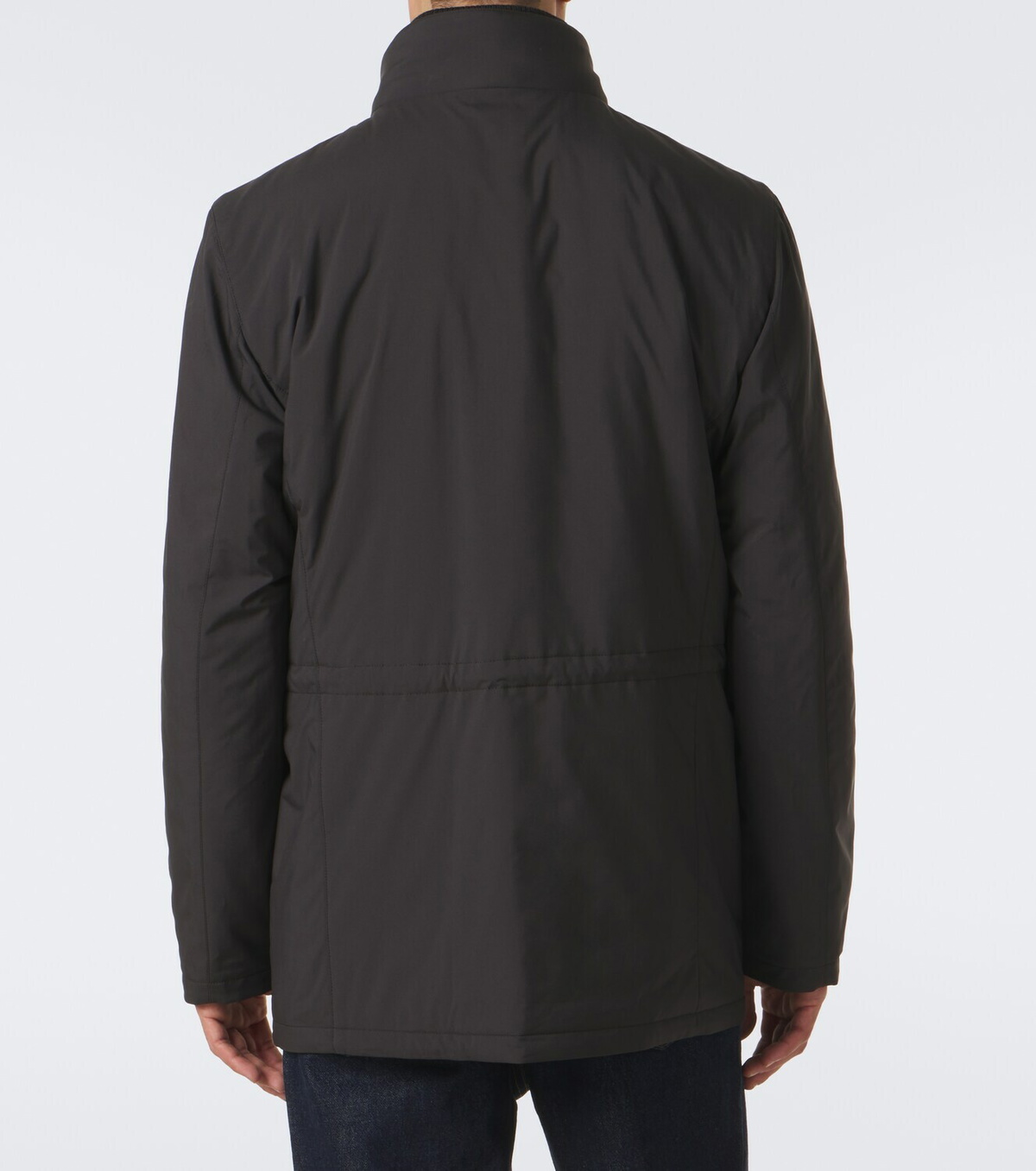 Thom Sweeney Leather-trimmed car coat