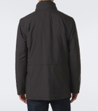 Thom Sweeney Leather-trimmed car coat