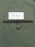 De Petrillo - Double-Breasted Cotton-Seersucker Blazer - Green