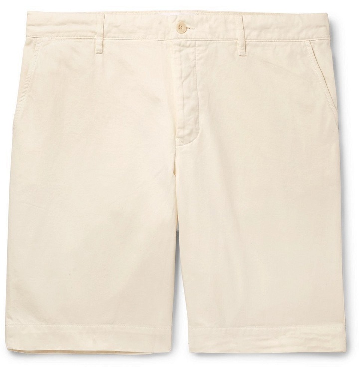 Photo: Mr P. - Garment-Dyed Peached Cotton-Twill Bermuda Shorts - White