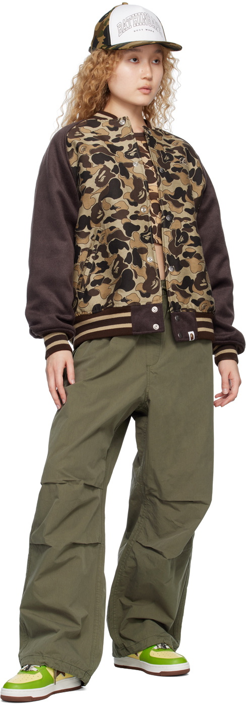 BAPE Brown Cookie Camo 2 Varsity Bomber A Bathing Ape