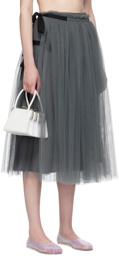 Molly Goddard Gray Lottie Midi Skirt