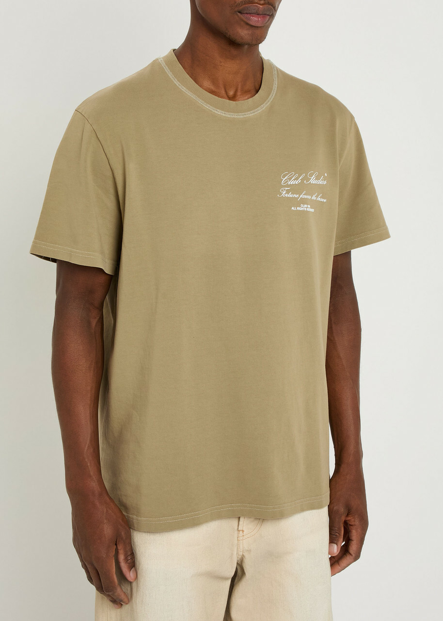 Club 1984 LA Studio Printed Cotton T-shirt Taupe