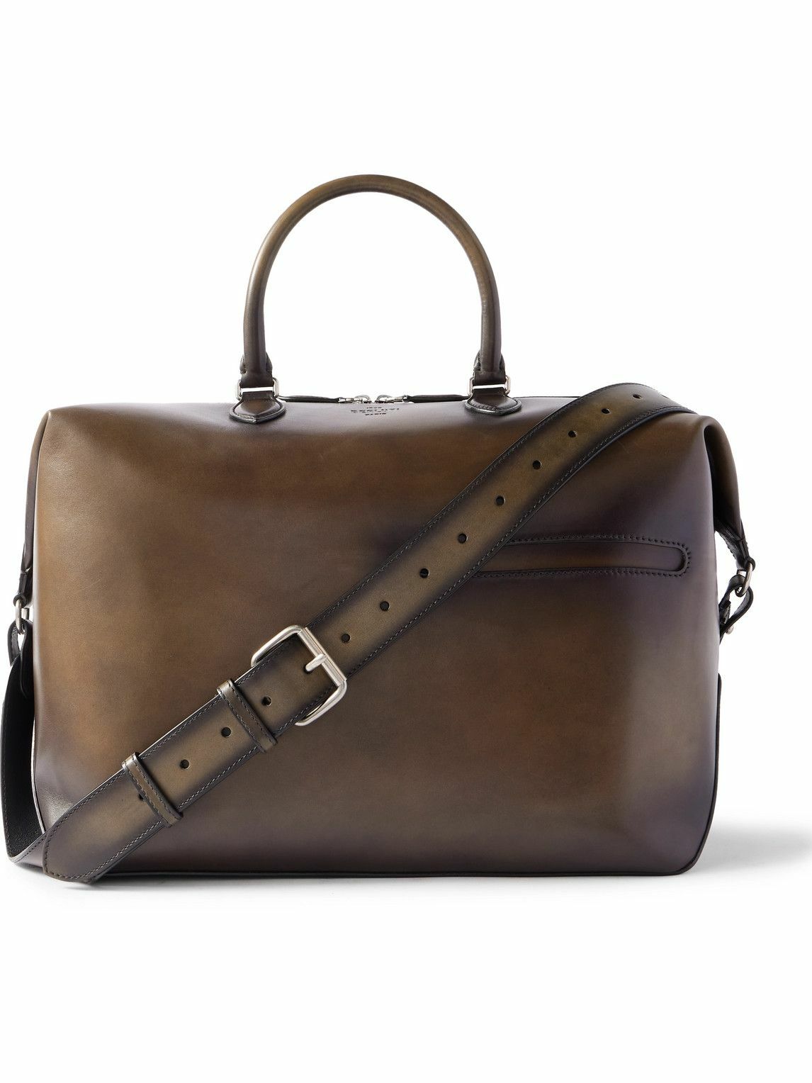 Berluti - Scritto Logo-Jacquard Nylon and Venezia Leather Berluti - Scritto Logo-Jacquard Nylon and Venezia Leather