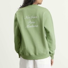 Drôle de Monsieur Men's Sweatshirt Slogan Calligraphy in Light Green