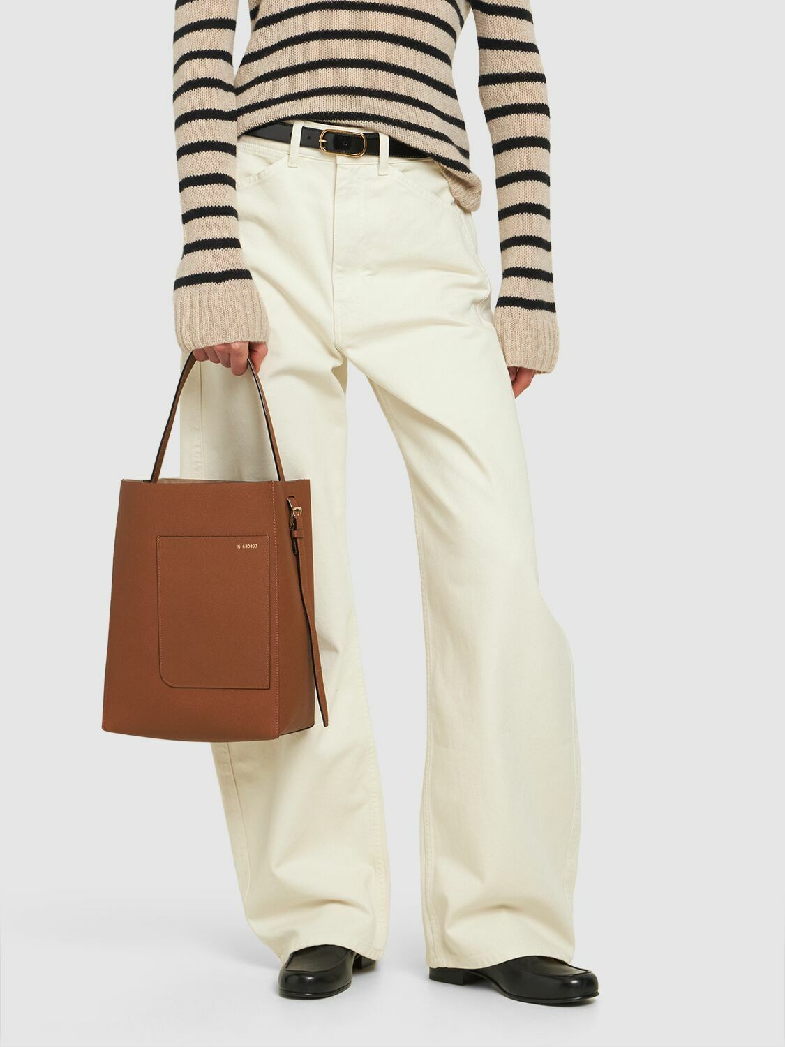 VALEXTRA - Medium Bucket Leather Tote Bag Valextra