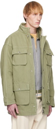 Maison Kitsuné Green Cotton Denim Parka