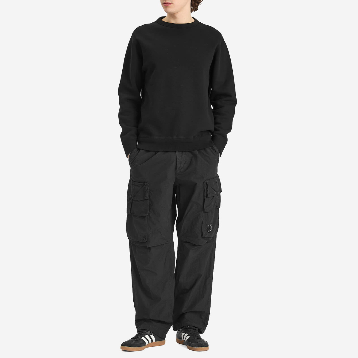 C.P. Company Men's Flatt Nylon Multipocket Cargo Pants in Black