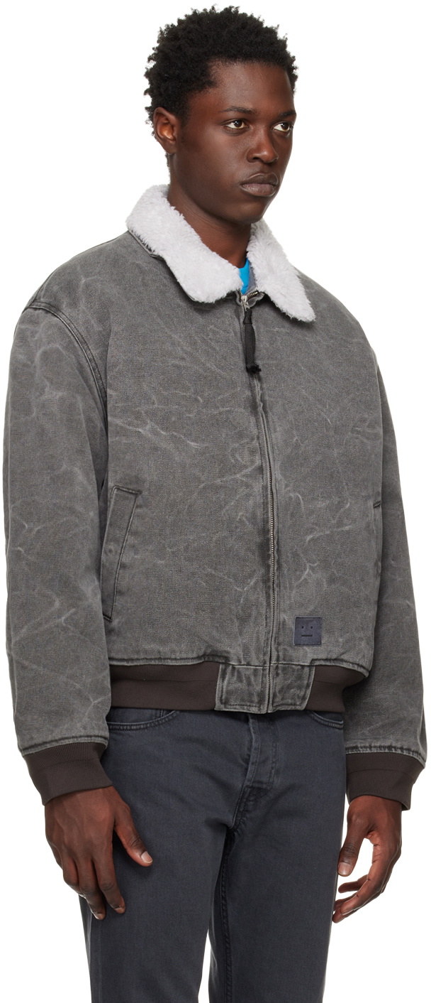 Acne Studios Gray Faded Bomber Jacket Acne Studios Acne Studios Gray Faded Bomber Jacket Acne Studios