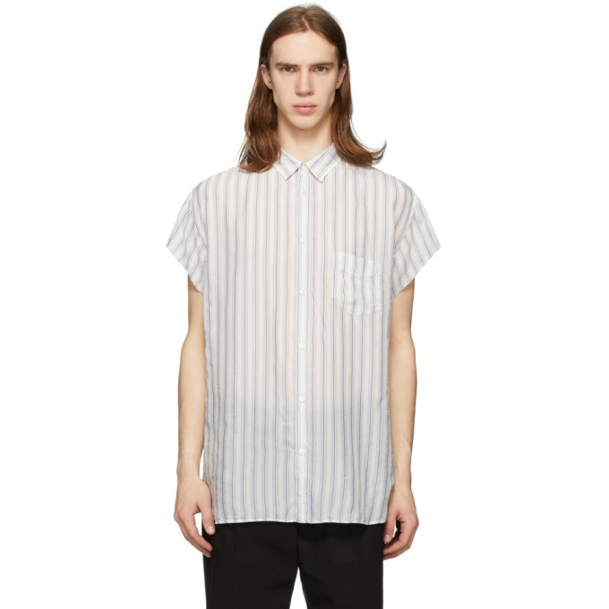 Photo: Maison Margiela White and Blue Striped Shirt