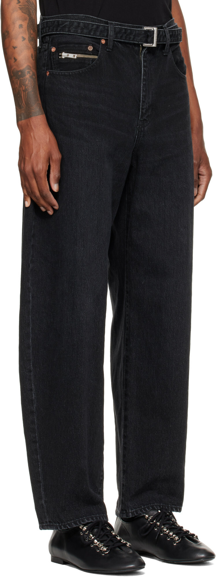 sacai Black Belted Jeans