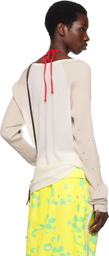 Julie Kegels Beige & Off-White Lightweight Sweater