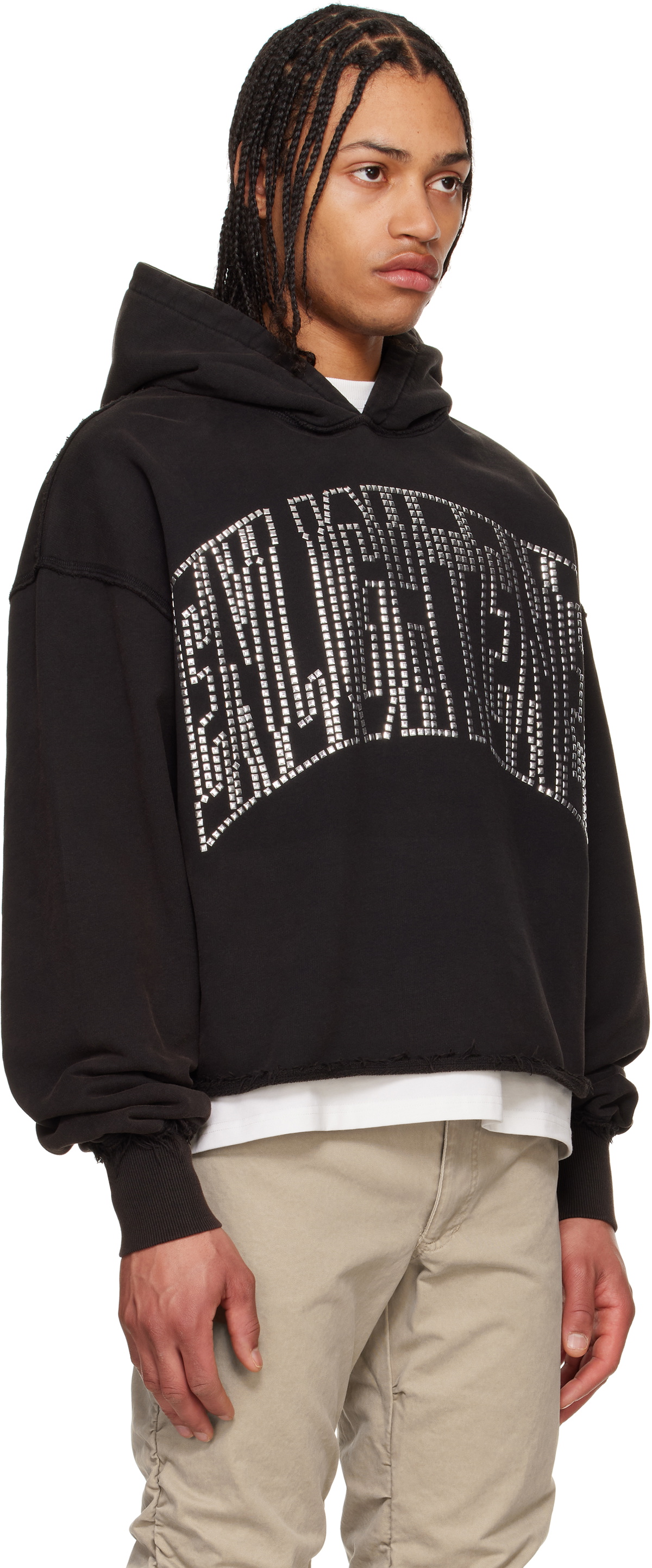 MISBHV Black 'Enlighted' Cropped Hoodie