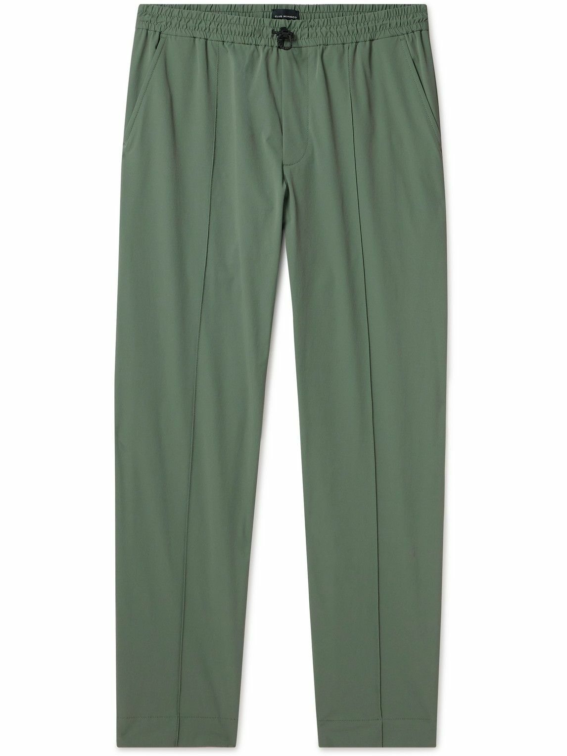 Photo: Club Monaco - Travel Tapered Cotton-Blend Shell Drawstring Trousers - Green