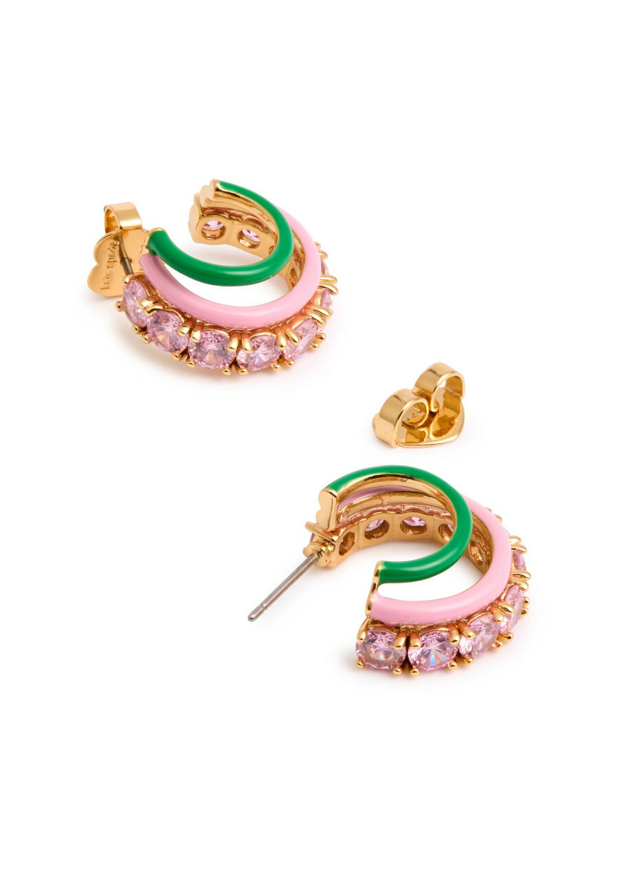 Kate Spade New York Hint of Simmer Stacked Hoop Earrings - Pink - One Size