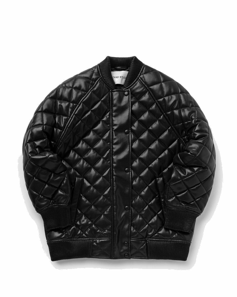 Balmain Studded Quilted Leather Bomber Jacket In Black