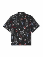 Wacko Maria - Convertible-Collar Printed Woven Shirt - Black