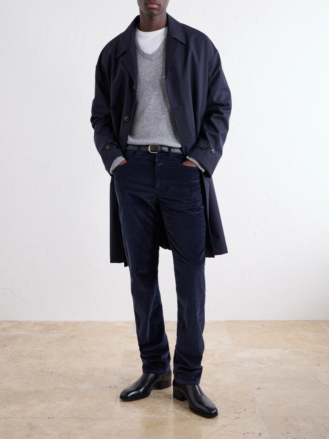 Canali - Tapered Cotton-Blend Corduroy Trousers - Blue