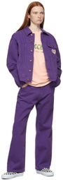Rassvet Purple 'Worldpeache' Embroidered Denim Jacket