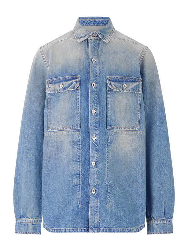 Photo: DRKSHDW by Rick Owens - Distressed Denim Overshirt - Blue