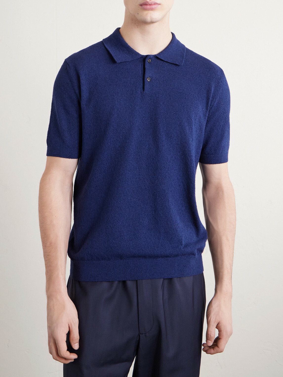 Slowear - Slim-Fit Cotton-Blend Terry Polo Shirt - Blue