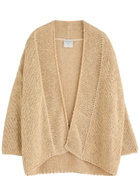Forte_forte Shawl-collar Linen-blend Cardigan Caramel