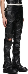 ADYAR SSENSE Exclusive Black Leather Brace Trousers