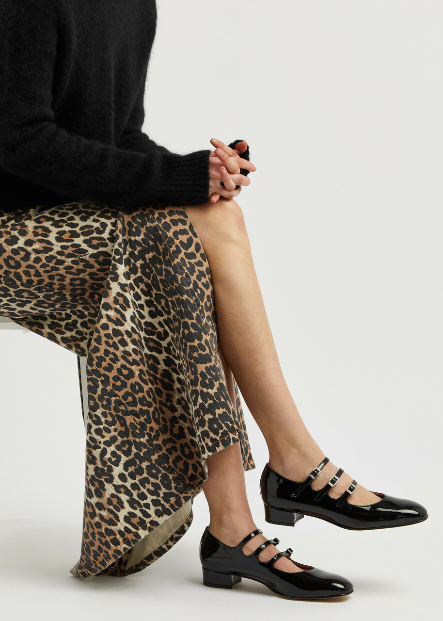 Carel Ariana Patent Leather Mary Jane Flats Black